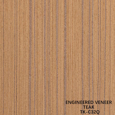 ربع قطع من التيك الهندسي 2500 * 640mm الحجم الطبيعي الحبوب المستقيمة للزخرفة الفندق