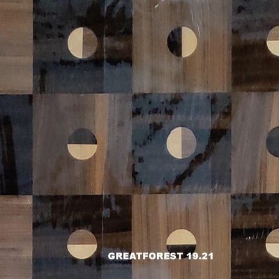 قشرة خشب الباركيه الفني كولاج متماثل نمط هندسي غني بالألوان لوحة خشبية 0.55 مم