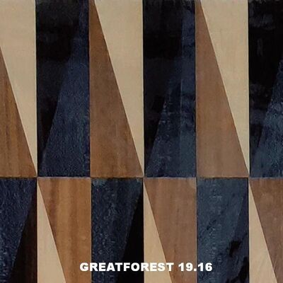 قشرة خشب الباركيه الفني كولاج متماثل نمط هندسي غني بالألوان لوحة خشبية 0.55 مم