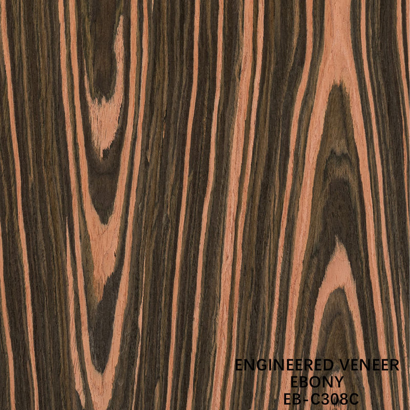 قشرة خشب هندسي مُعاد تشكيلها EB-C308C قطع تاجي خشب الأبنوس بسمك 0.15-0.60 مم للتصميم الداخلي للسيارات