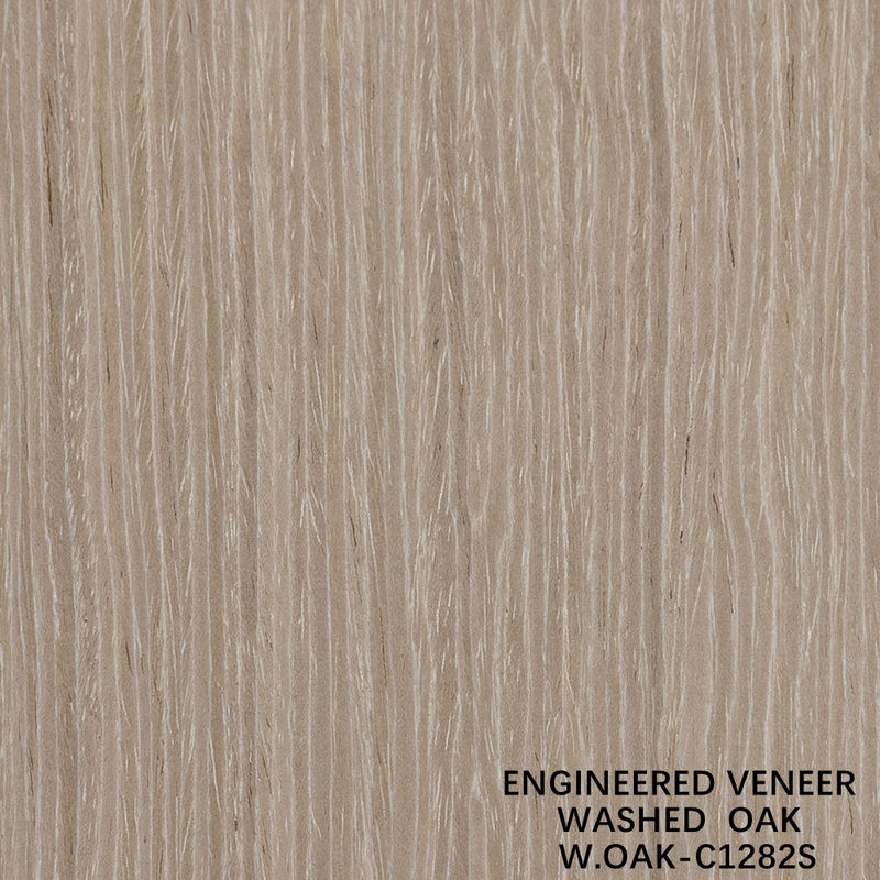 طلاء الخشب المهندسية خاصة غسلت ورقة البلوط حبة مستقيمة 2500-3200mm قماش للخلف لباب جلد W.OAK-1282S / 1282C / 1327S