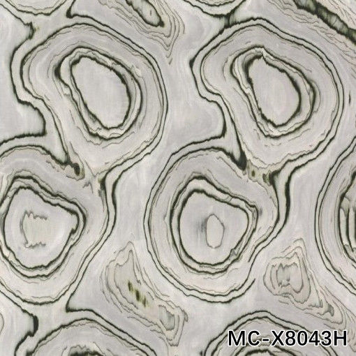 طلاء الخشب الهندسي الراقي المخصص MC-X8043H من مسكوفيت حلقة الحبوب للوحة الجدار
