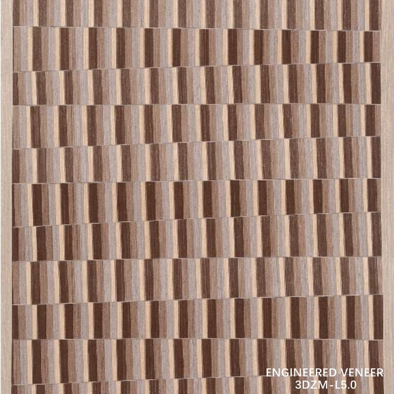 3D Recon Wood Veneer 3DZM-L5.0 For Cabinet Face Interior Wall Wood Veneer 0.5mm  Custom Sizes & Textures