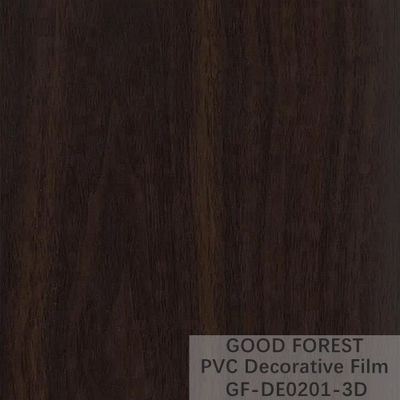 فيلم PVC الأسود المزخرف 1260 مم - 1330 مم عرض الحبوب الخشبية